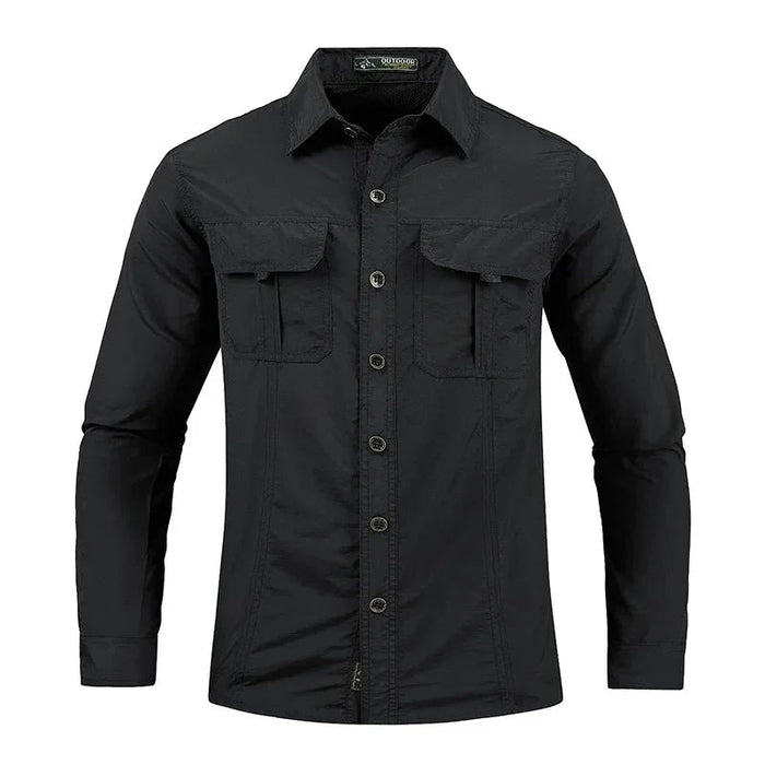 Men's Lightweight Quick - Drying Shirt Tactical Casual Military Long - Sleeved Cargo Shirt Breathable Sport Sunscreen Hiking Shirt - Bivakshop