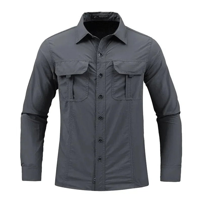 Men's Lightweight Quick - Drying Shirt Tactical Casual Military Long - Sleeved Cargo Shirt Breathable Sport Sunscreen Hiking Shirt - Bivakshop