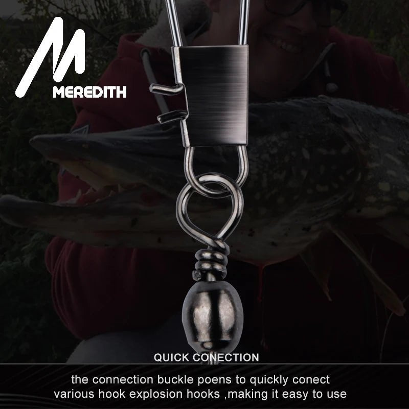 Meredith 50 stuks visverbinding pin lager draaiende wartel - Roestvrij staal - Bivakshop