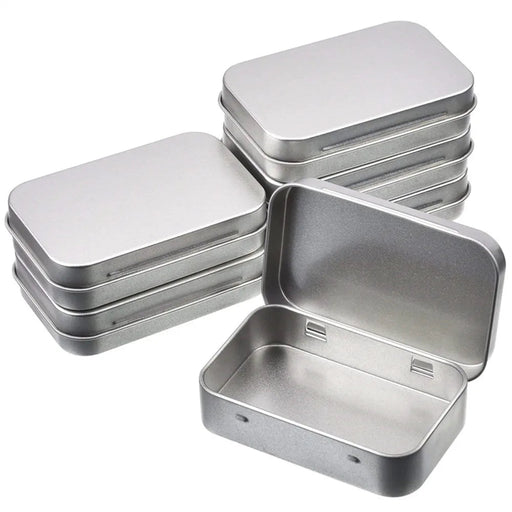 Metalen mini blikje - Rechthoekige opbergdoos met scharnierdeksel - Voor snoep, pillen, munten en kleine accessoires - Bivakshop