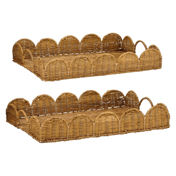 Mica Decorations - Eleta Dienbladenset – Rotan – 2 - delig – Naturel - Bivakshop