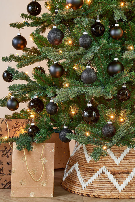 Mica Decorations – Kerstballen Set '42 Stuks' – Ø 5 - 7 cm – Zwart Glas - Bivakshop