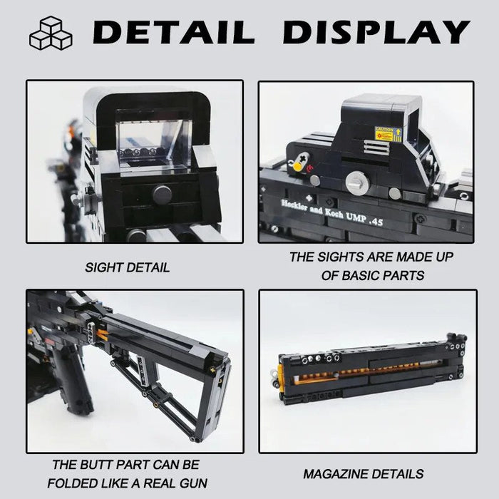 Militaire blokken - UMP45 model bouwstenen ww2 pistool - Bivakshop