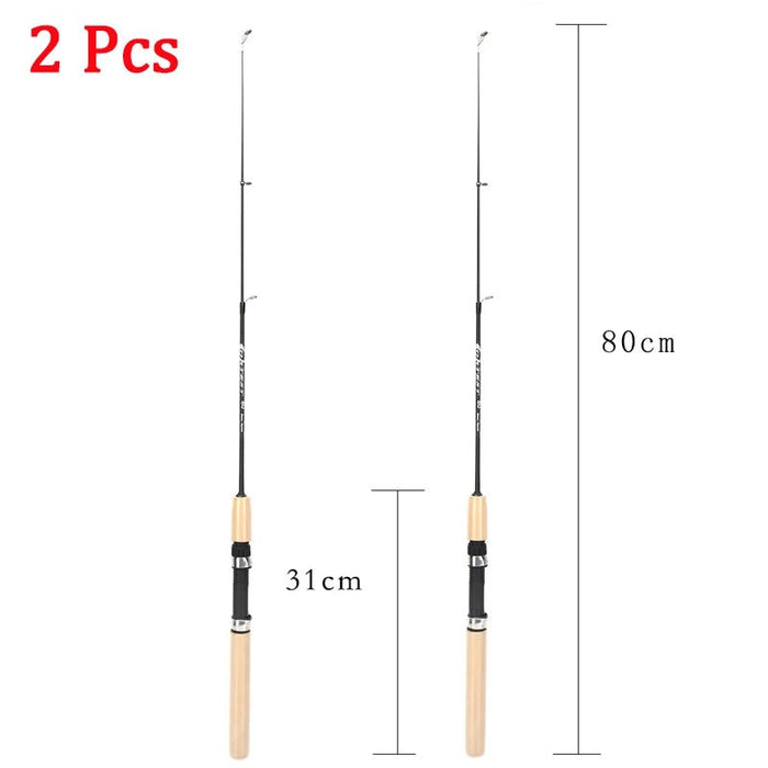 Mini telescopische winterhengel - Lichtgewicht carbon fiber - 60/80/100 cm - Bivakshop