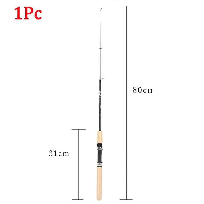 Mini telescopische winterhengel - Lichtgewicht carbon fiber - 60/80/100 cm - Bivakshop