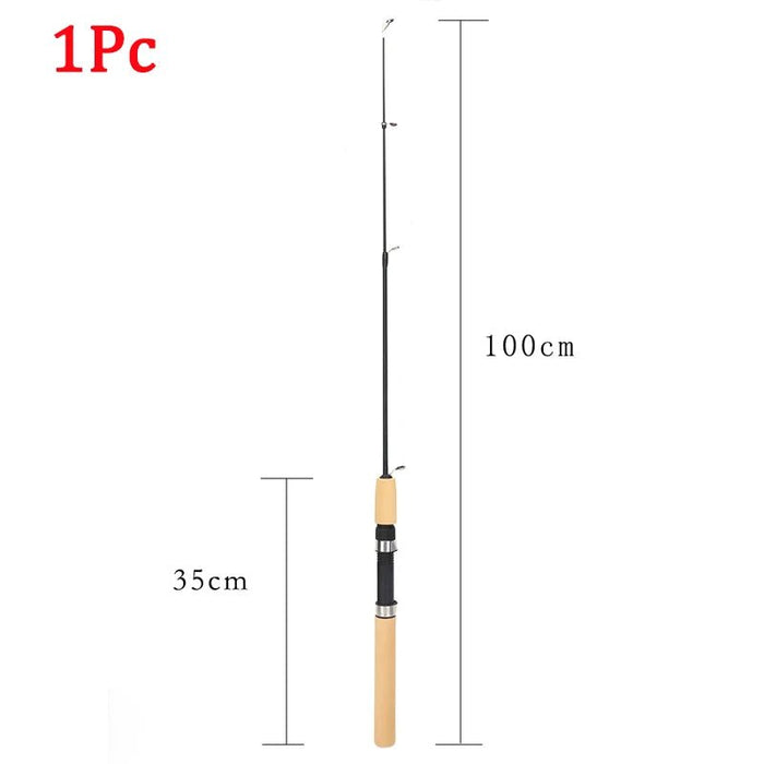 Mini telescopische winterhengel - Lichtgewicht carbon fiber - 60/80/100 cm - Bivakshop