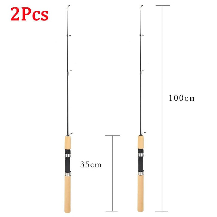 Mini telescopische winterhengel - Lichtgewicht carbon fiber - 60/80/100 cm - Bivakshop