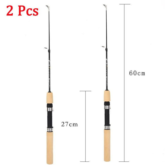 Mini telescopische winterhengel - Lichtgewicht carbon fiber - 60/80/100 cm - Bivakshop