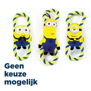 Minions - Pluche Hondenspeeltje met Flostouw - Bob / Stuart / Kevin - 28 cm - Bivakshop