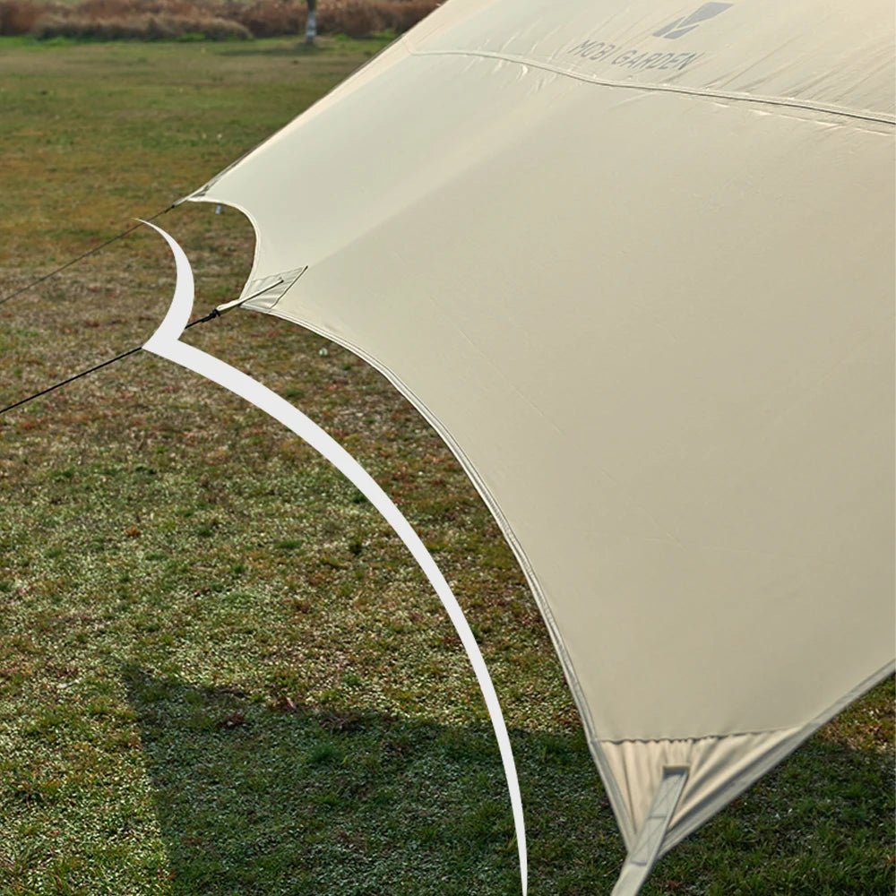 Mobi Garden camping tarp – Zwarte coating, waterdicht & zonwerend - Bivakshop