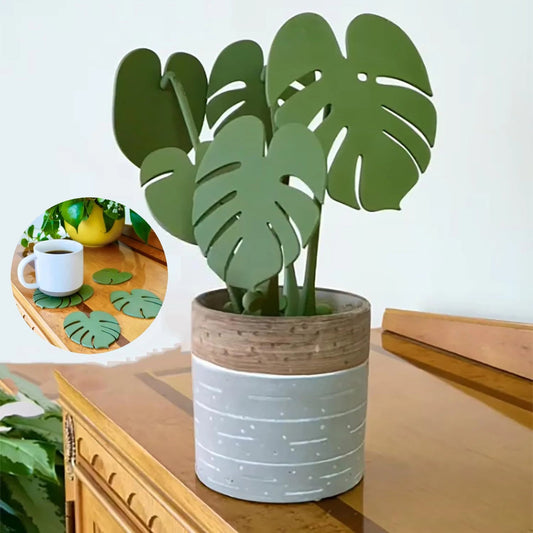 Monstera Onderzetter – 3D Geprint – Magnetisch – Groene Bladdecoratie – Indoor & Home Decor - Bivakshop