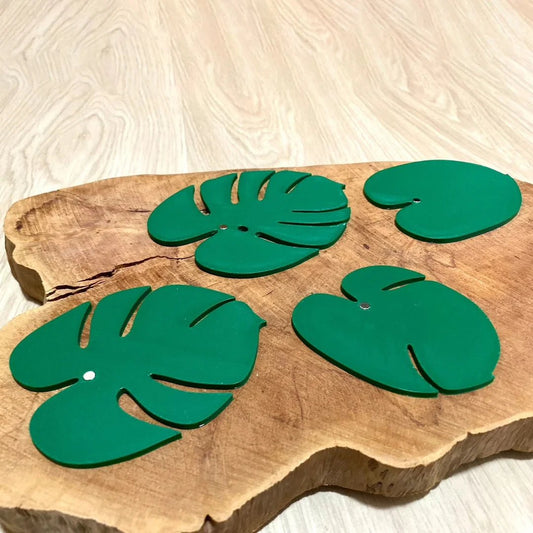 Monstera Onderzetter – 3D Geprint – Magnetisch – Groene Bladdecoratie – Indoor & Home Decor - Bivakshop