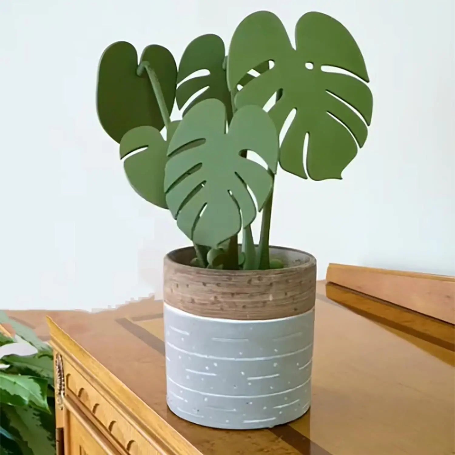 Monstera Onderzetter – 3D Geprint – Magnetisch – Groene Bladdecoratie – Indoor & Home Decor - Bivakshop