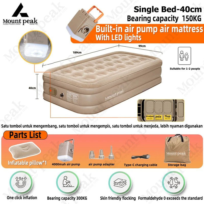 Mountpeak automatische luchtmatras - Comfortabel voor 2 - 3 personen - Bivakshop