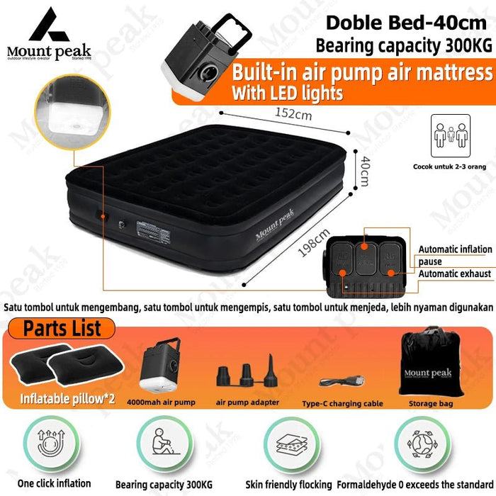 Mountpeak automatische luchtmatras - Comfortabel voor 2 - 3 personen - Bivakshop