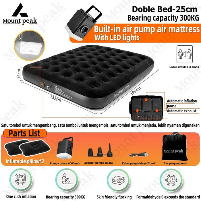 Mountpeak automatische luchtmatras - Comfortabel voor 2 - 3 personen - Bivakshop