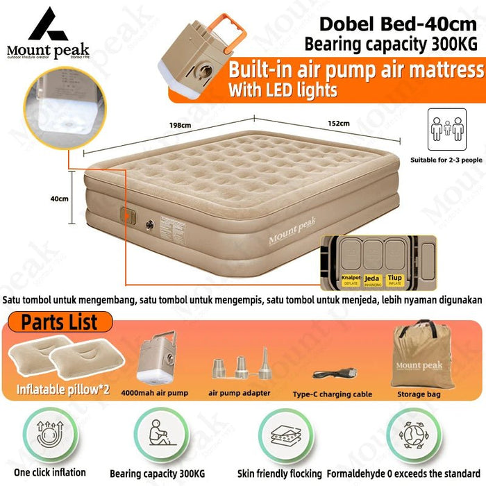 Mountpeak automatische luchtmatras - Comfortabel voor 2 - 3 personen - Bivakshop