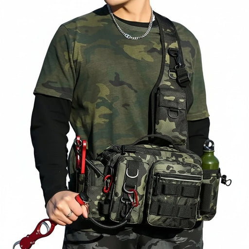 Multi - Functionele Vissers Sling Bag – Met Rod Holder & Tackle Storage - Bivakshop
