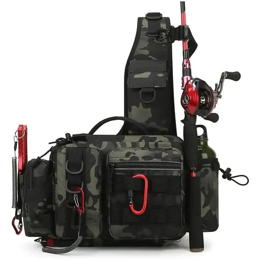Multi - Functionele Vissers Sling Bag – Met Rod Holder & Tackle Storage - Bivakshop
