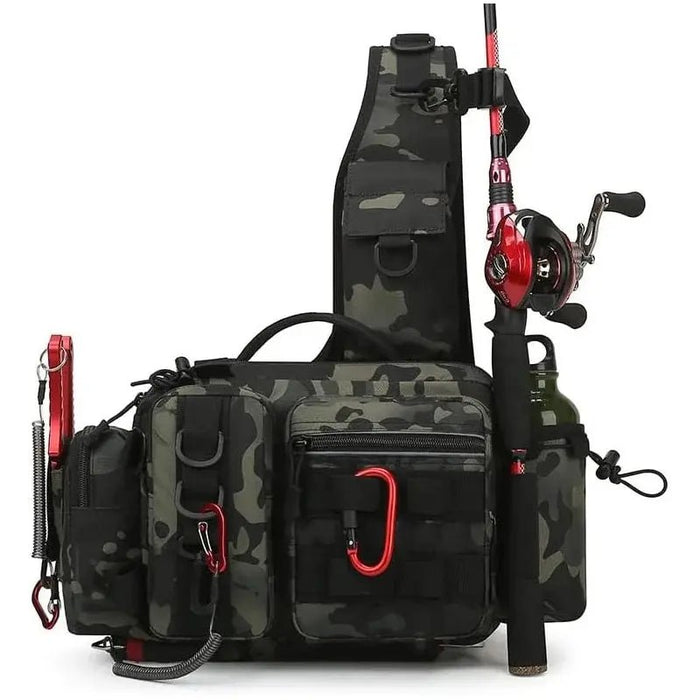 Multi - Functionele Vissers Sling Bag – Met Rod Holder & Tackle Storage - Bivakshop