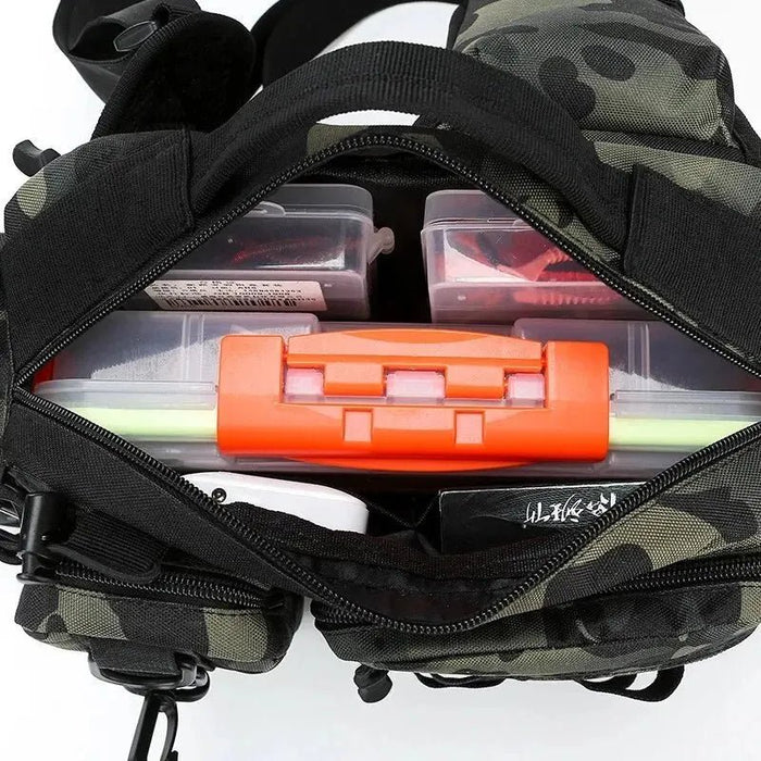 Multi - Functionele Vissers Sling Bag – Met Rod Holder & Tackle Storage - Bivakshop