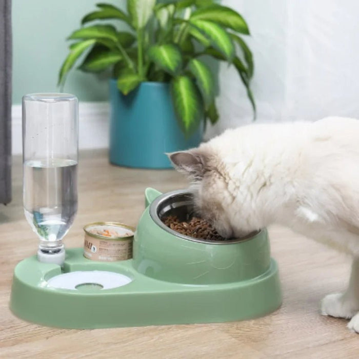 Multifunctionele dubbele voer - en waterdispenser voor huisdieren - Praktisch en stijlvol - Bivakshop