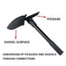 Multifunctionele opvouwbare leger­schep – RVS camping - & survivaltool - Bivakshop
