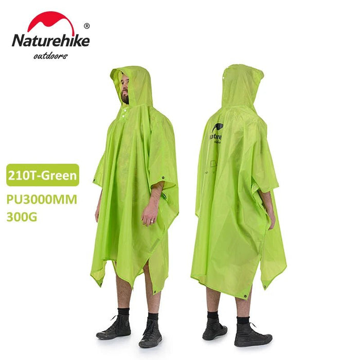 Naturehike 3 - in - 1 multifunctionele poncho – Waterdichte regenjas, zonnescherm & campingmat - Bivakshop