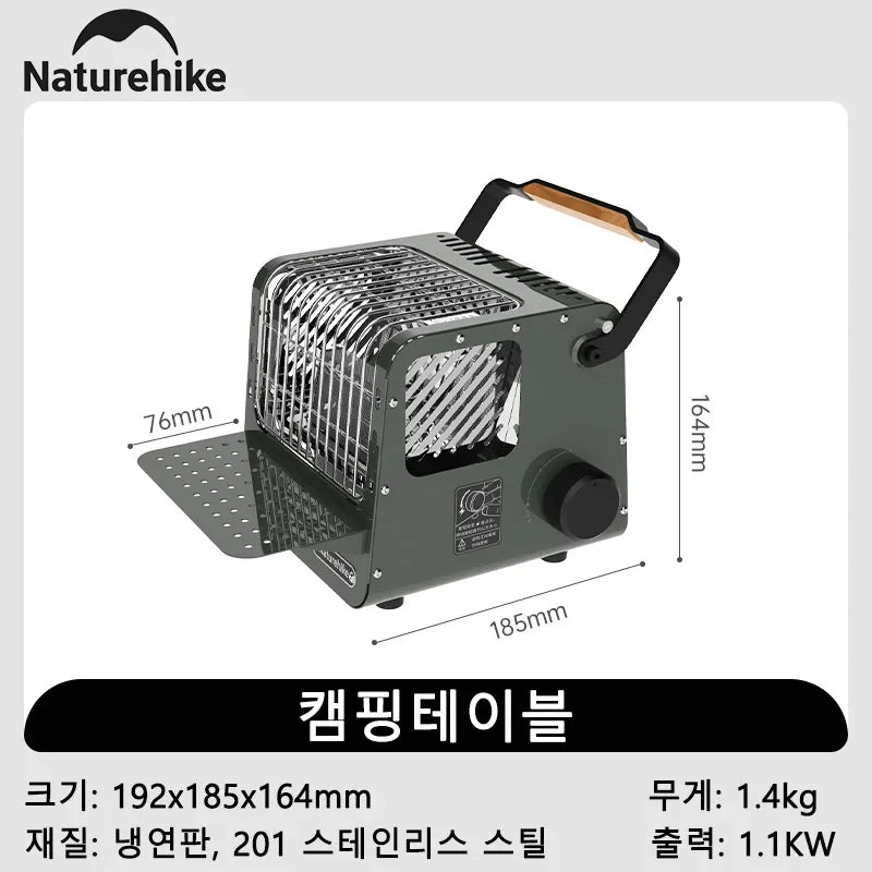 Naturehike campingheater – 1100W draagbare gasbrander voor koffie, thee & verwarming - Bivakshop