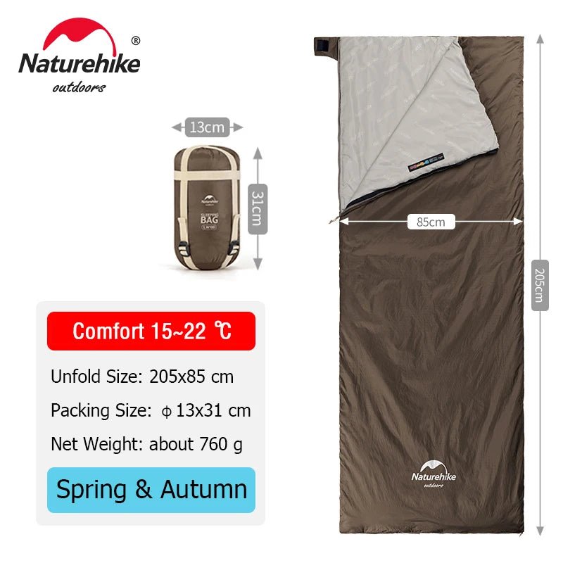 Naturehike lw180 ultralichte katoenen slaapzak - Lente, zomer, herfst - Compact en comfortabel - Bivakshop
