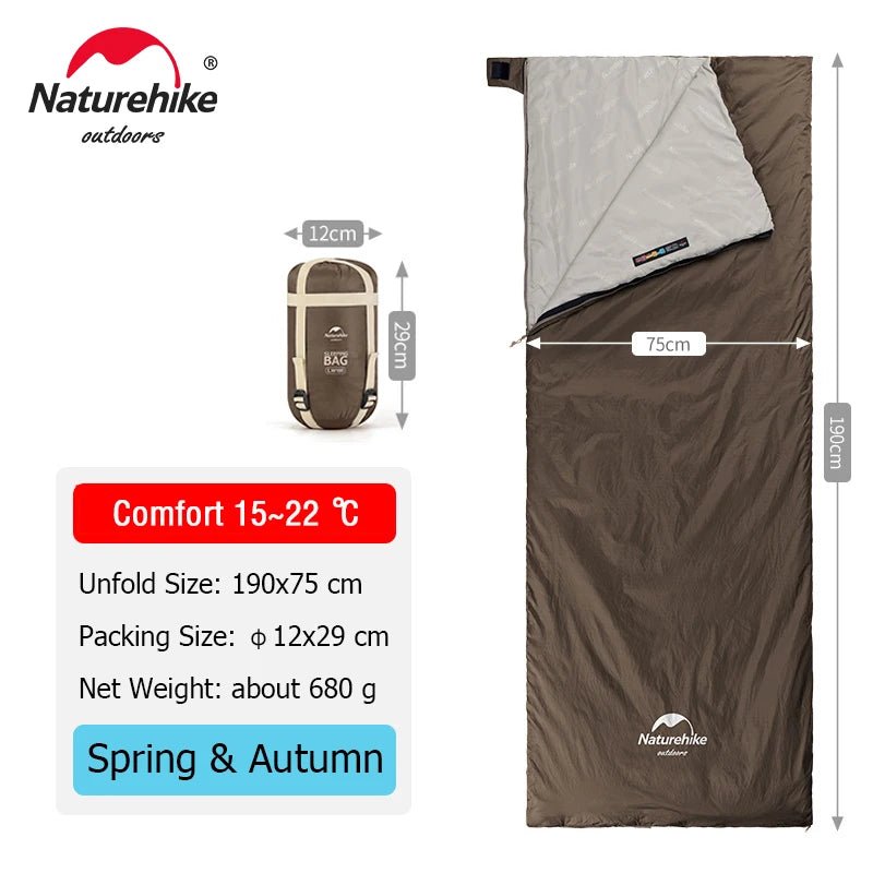 Naturehike lw180 ultralichte katoenen slaapzak - Lente, zomer, herfst - Compact en comfortabel - Bivakshop