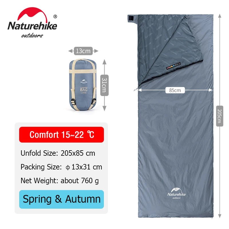 Naturehike lw180 ultralichte katoenen slaapzak - Lente, zomer, herfst - Compact en comfortabel - Bivakshop