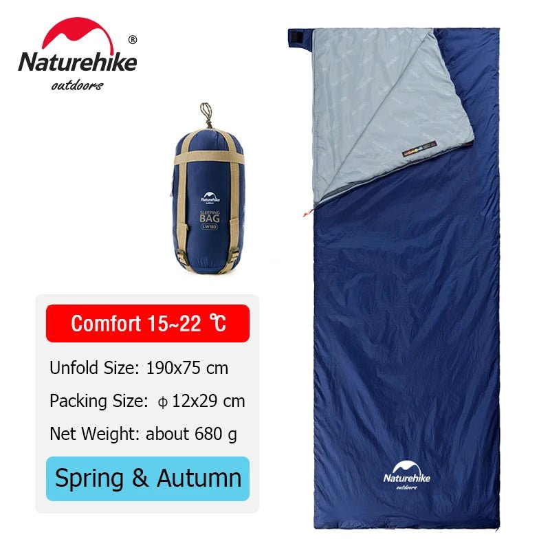 Naturehike lw180 ultralichte katoenen slaapzak - Lente, zomer, herfst - Compact en comfortabel - Bivakshop