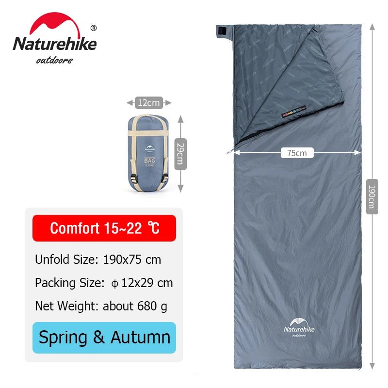 Naturehike lw180 ultralichte katoenen slaapzak - Lente, zomer, herfst - Compact en comfortabel - Bivakshop