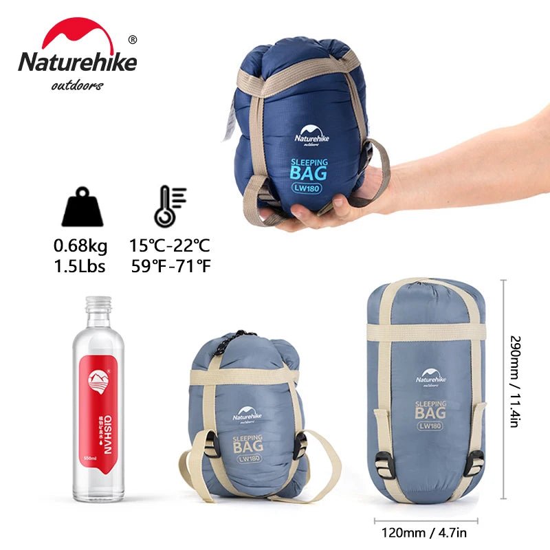 Naturehike lw180 ultralichte katoenen slaapzak - Lente, zomer, herfst - Compact en comfortabel - Bivakshop
