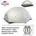 Naturehike Mongar 2 - persoons ultralichte tent - 20D nylon - Waterdicht en compact voor backpacking - Bivakshop