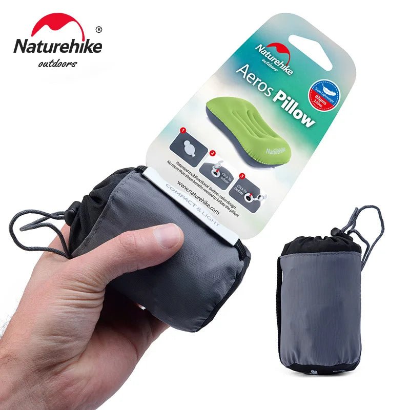 Naturehike ultralicht opblaasbaar kussen - Zelfopblaasbaar reiskussen voor kamperen en outdoor - Bivakshop