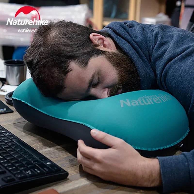 Naturehike ultralicht opblaasbaar kussen - Zelfopblaasbaar reiskussen voor kamperen en outdoor - Bivakshop