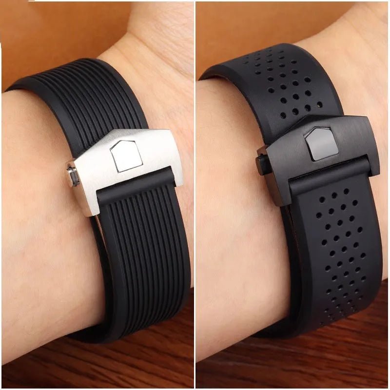 Natuurrubber horlogeband – Geschikt voor TAG HEUER GRAND CARRERA – Waterdichte siliconen sportband 22mm / 24mm - Bivakshop