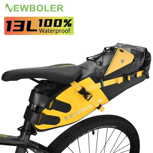 Newboler waterdichte fietstas - 13L grote capaciteit - Opvouwbare zadeltas - Bivakshop