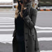 Nieuwe dames lange wollen jas - Warme herfstjas met hoge kraag - Casual trenchcoat met zakken en riem - Bivakshop