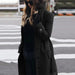 Nieuwe dames lange wollen jas - Warme herfstjas met hoge kraag - Casual trenchcoat met zakken en riem - Bivakshop