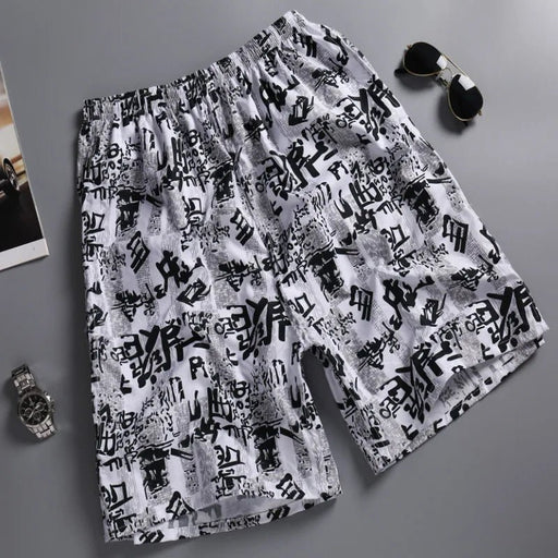 Nieuwe mannen zomerzwemshorts - Met flower print en plus size - Voor het strand - Bivakshop