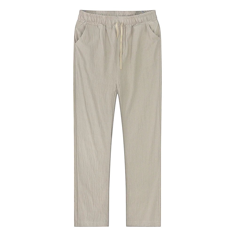 Nieuwe zomer heren linnen broek - Ademend casual en effen kleur - Elastische tailleband - Bivakshop