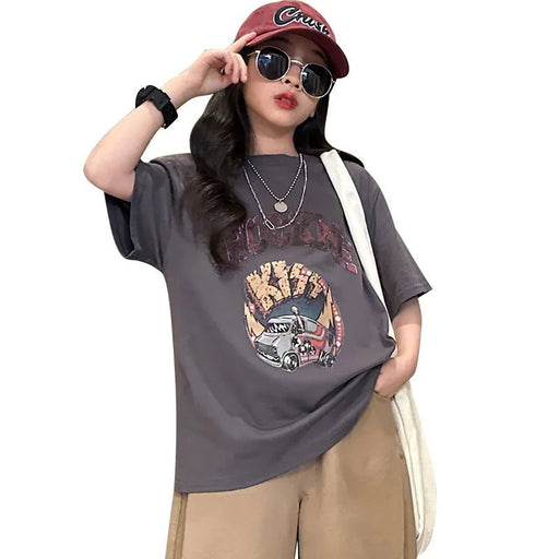 Nieuwe zomer tiener meisjes t shirts - Met cartoonprint - Losse katoenen tops - Bivakshop