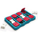 Nina Ottosson - Dog Brick Turquoise/Rood - Interactieve Hondenpuzzel - Niveau 2 (31,5x21 cm) - Bivakshop