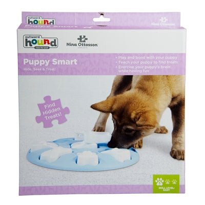 Nina Ottosson - Puppy Smart Blue - Interactieve Hondenpuzzel - Niveau 1 (28x28x4 cm) - Bivakshop