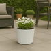 No Brand - Sierlijke Bloempot Wit – Ø20 x 18 cm – Duurzaam & Weerbestendig – Binnen en Buiten - Bivakshop