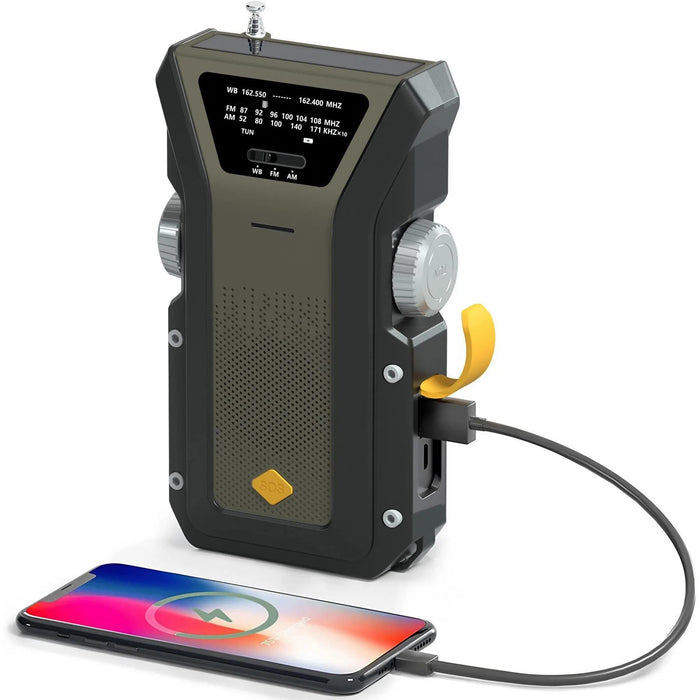 Noodradio – AM/FM/WB – Powerbank 2000mAh – Zonne - energie & Hand - dynamo - Bivakshop