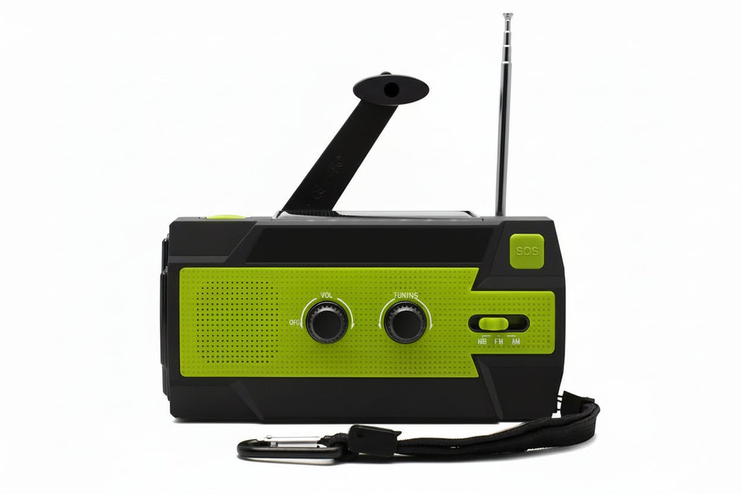 Noodradio – AM/FM/WB – Powerbank 2000mAh – Zonne - energie & Hand - dynamo - Bivakshop